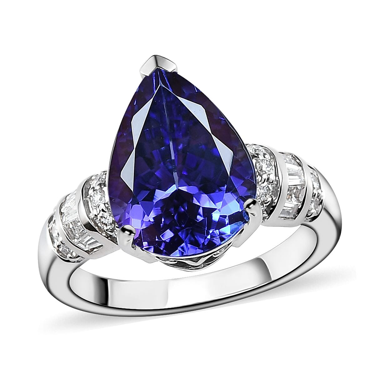 RHAPSODY 950 Platinum AAAA Tanzanite, Diamond (E-F, VS2) (0.30 cts) Ring (6.75 g) 5.60 ctw