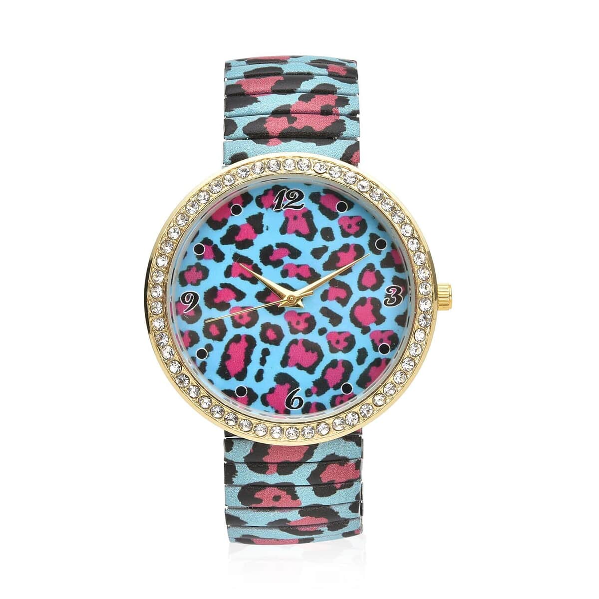 Strada Austrian Crystal Japanese Movement Red Leopard Print Watch in Stainless Steel Strap (42.41 mm) (6.75-7.25 Inches) image number 0