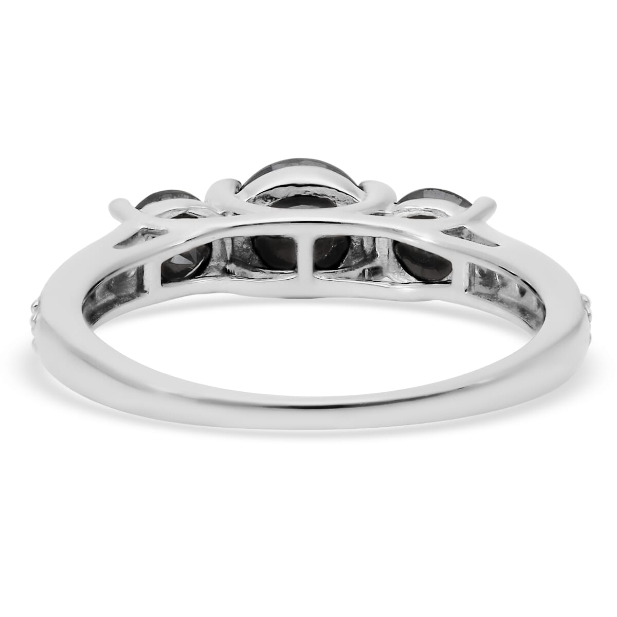 Black Diamond and White Diamond Ring in Platinum Over Sterling Silver (Size 7.0) 2.00 ctw image number 4