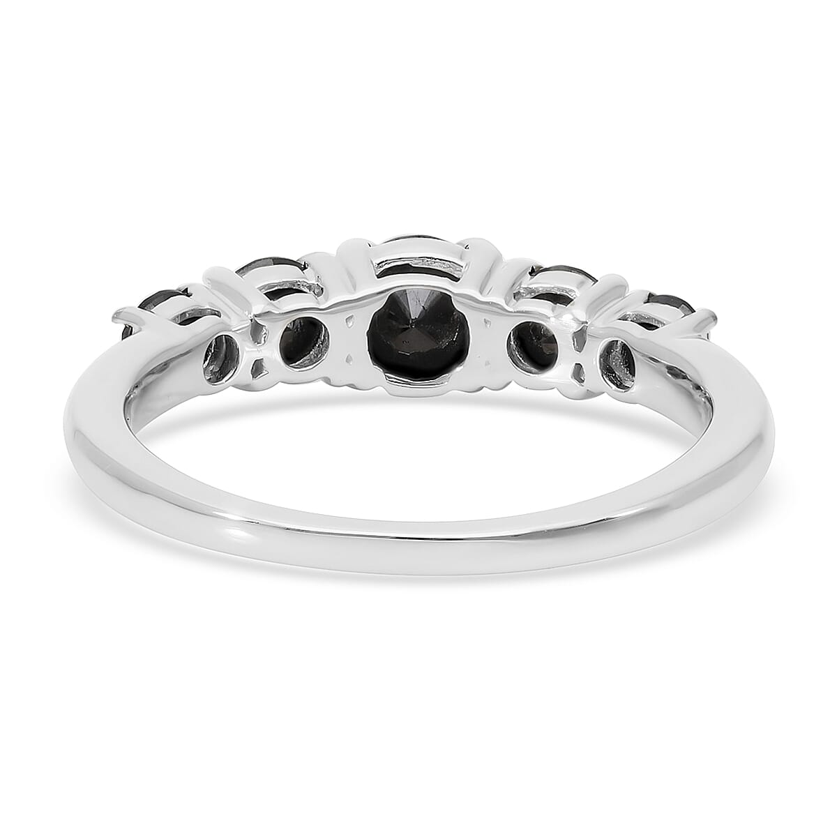 Black Diamond Ring in Platinum Over Sterling Silver (Size 8.0) 1.50 ctw image number 4