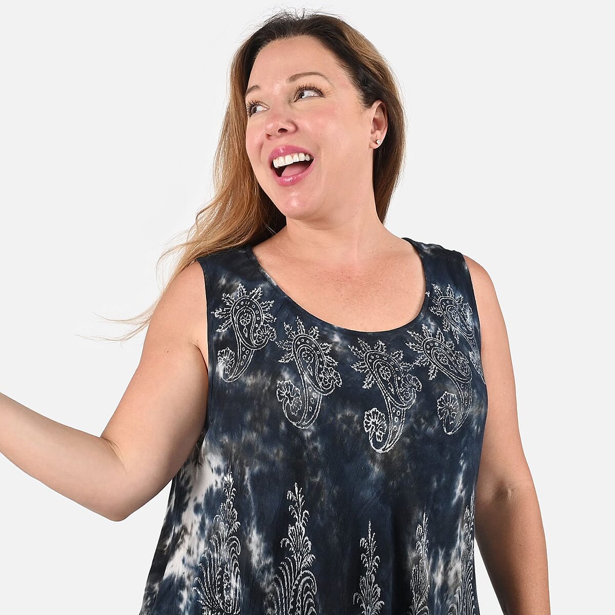 Tamsy Black and White Color Umbrella Dress (One Size Missy) image number 3