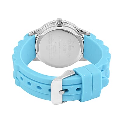 Disney Japanese Movement Frozen Sisters Watch in Blue (38mm) , Designer Silicone Watch , Analog Luxury Wristwatch