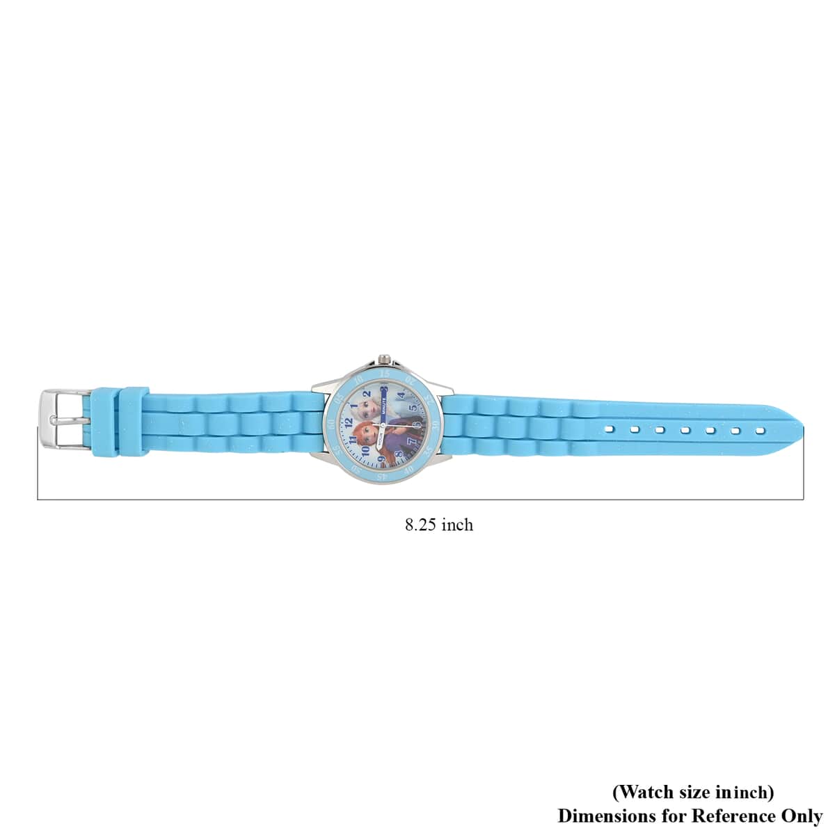 Disney Japanese Movement Frozen Sisters Watch in Blue (38mm) , Designer Silicone Watch , Analog Luxury Wristwatch image number 4