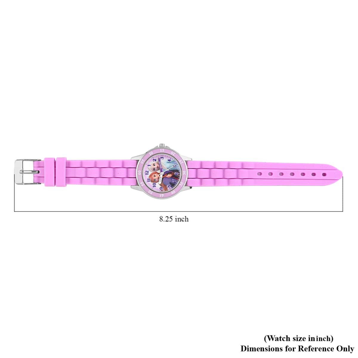 Disney Japanese Movement Frozen Sisters Watch in Purple (38mm) , Designer Silicone Watch , Analog Luxury Wristwatch image number 4