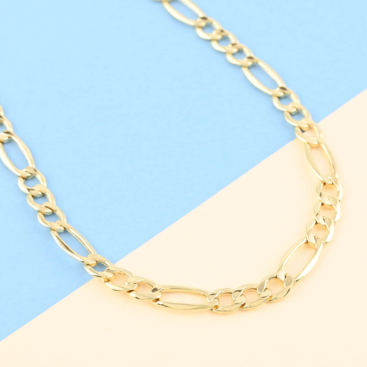 当季大流行 14k Italian gold yellow 5mm chain figaro ネックレス