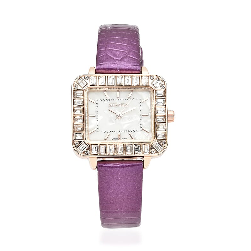 STRADA Austrian Crystal Japanese Movement Square Shaped Dial  display picture 1