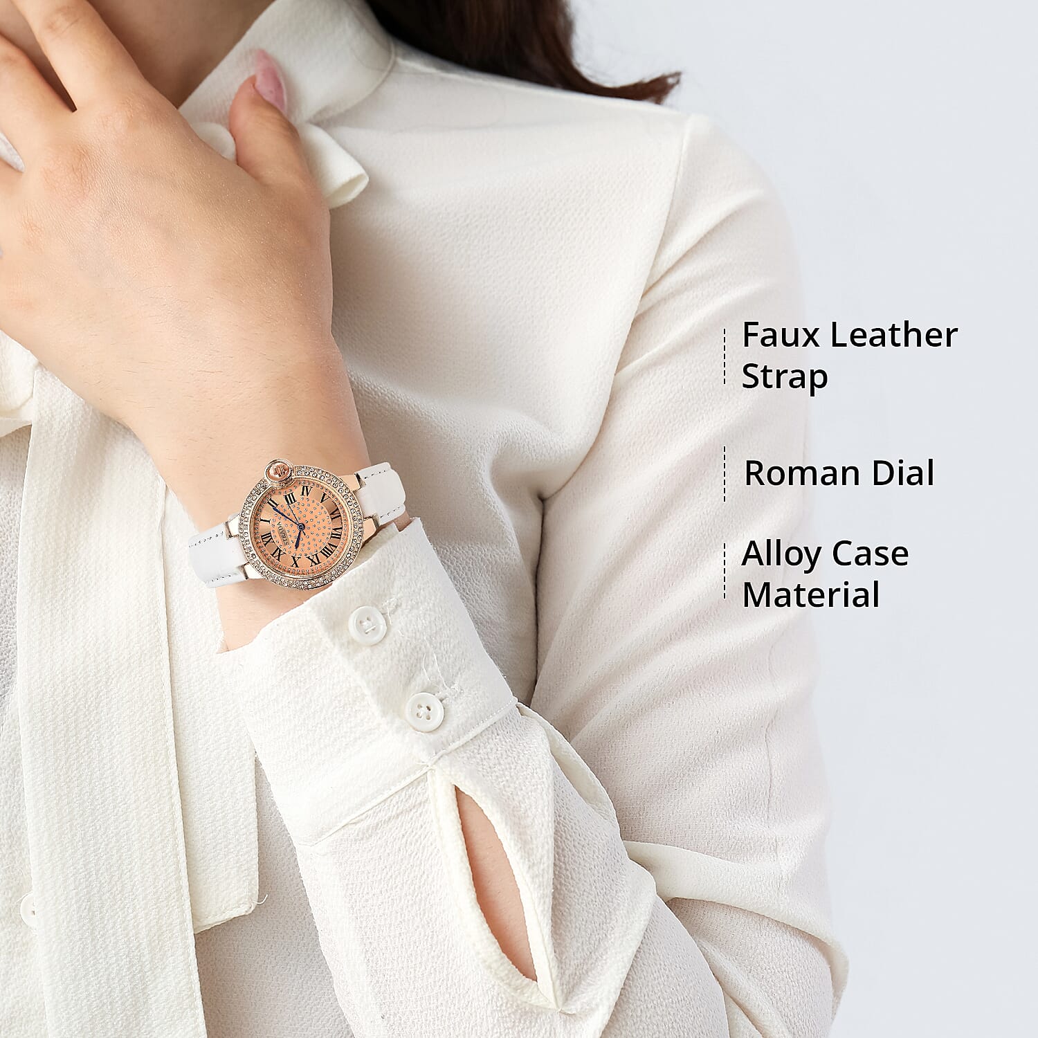 Buy Strada Japanese Movement White Austrian Crystal Watch with