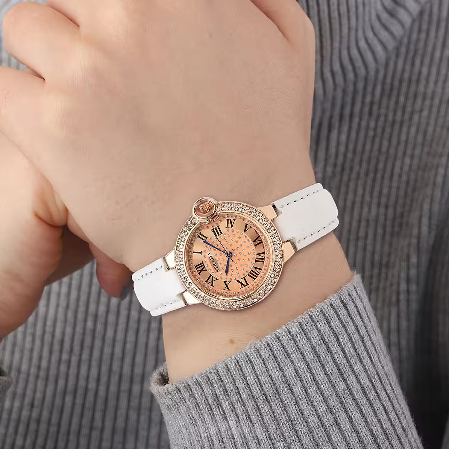 Buy Strada Japanese Movement White Austrian Crystal Watch with