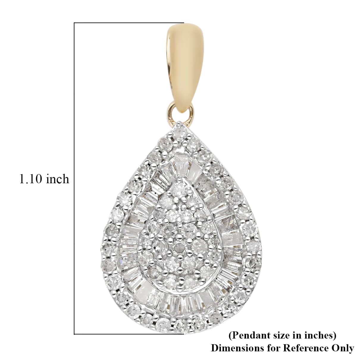 Luxoro SGL Certified 10K Yellow Gold G-H I3 Diamond Pendant 1.00 ctw image number 4