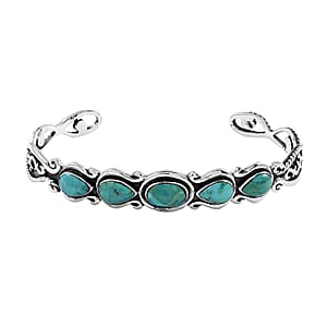 Santa Fe Style Turquoise Cuff Bracelet in Sterling Silver (7.00 In) 2.50 ctw