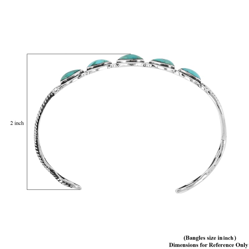 Santa Fe Style Turquoise 2.50 ctw Cuff Bracelet in Sterling Silver (7.00 In)