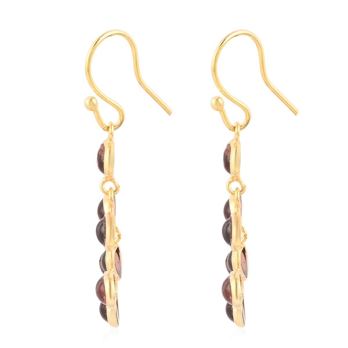 Multi Gemstone Dangle Earrings in 14K Yellow Gold Over Sterling Silver 3.40 ctw image number 3