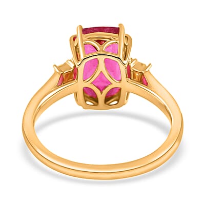 Certified & Appraised Iliana 18K Yellow Gold AAA Ouro Fino Rubellite and G-H SI Diamond Ring (Size 10.0) 3.50 ctw