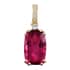 Certified & Appraised ILIANA 18K Yellow Gold AAA Ouro Fino Rubellite and G-H SI Diamond Pendant 4.25 ctw image number 0