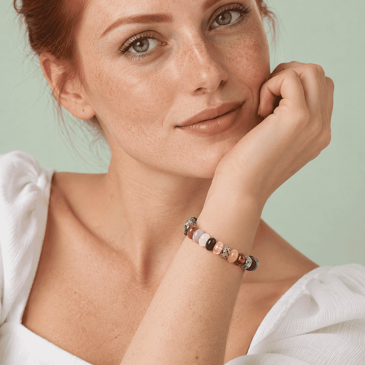 Multi Gemstone 134.00 ctw Rondel Stretch Bracelet (6-8In)