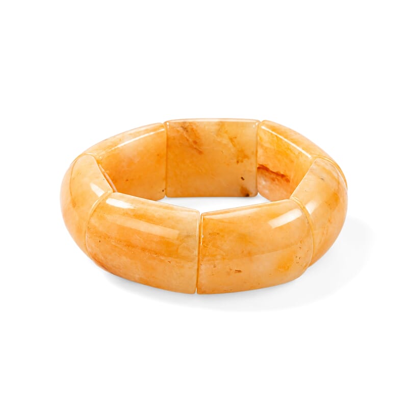 Yellow Jade 432.00 ctw Bridge Stretch Bracelet (6-7In)