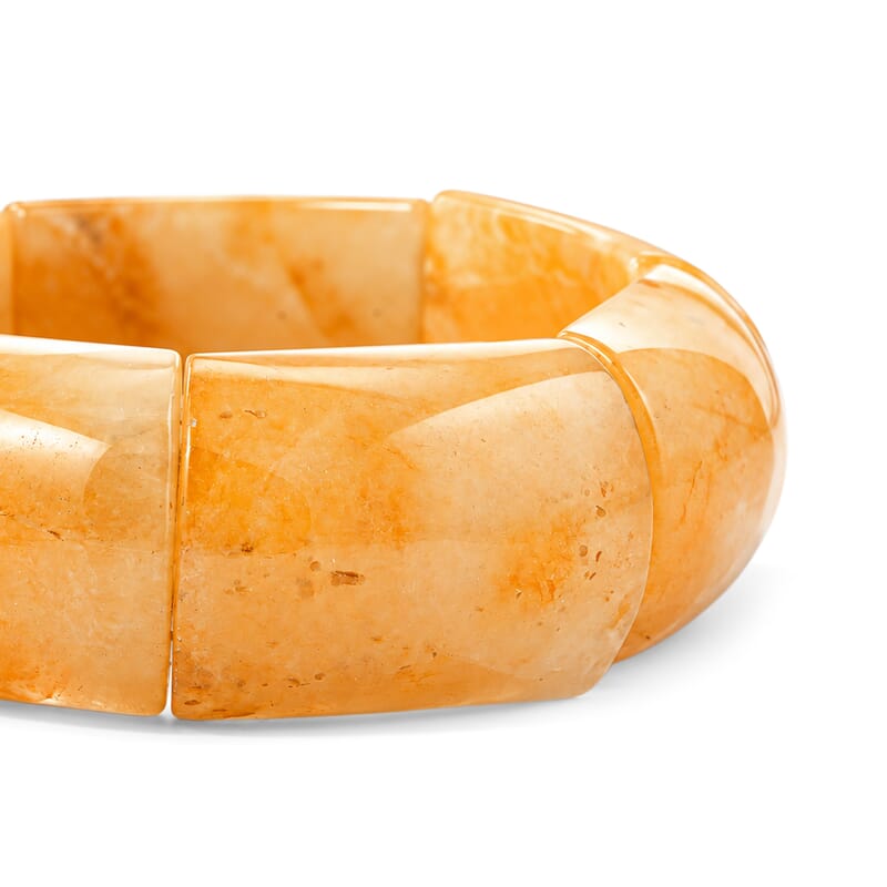 Yellow Jade 432.00 ctw Bridge Stretch Bracelet (6-7In)