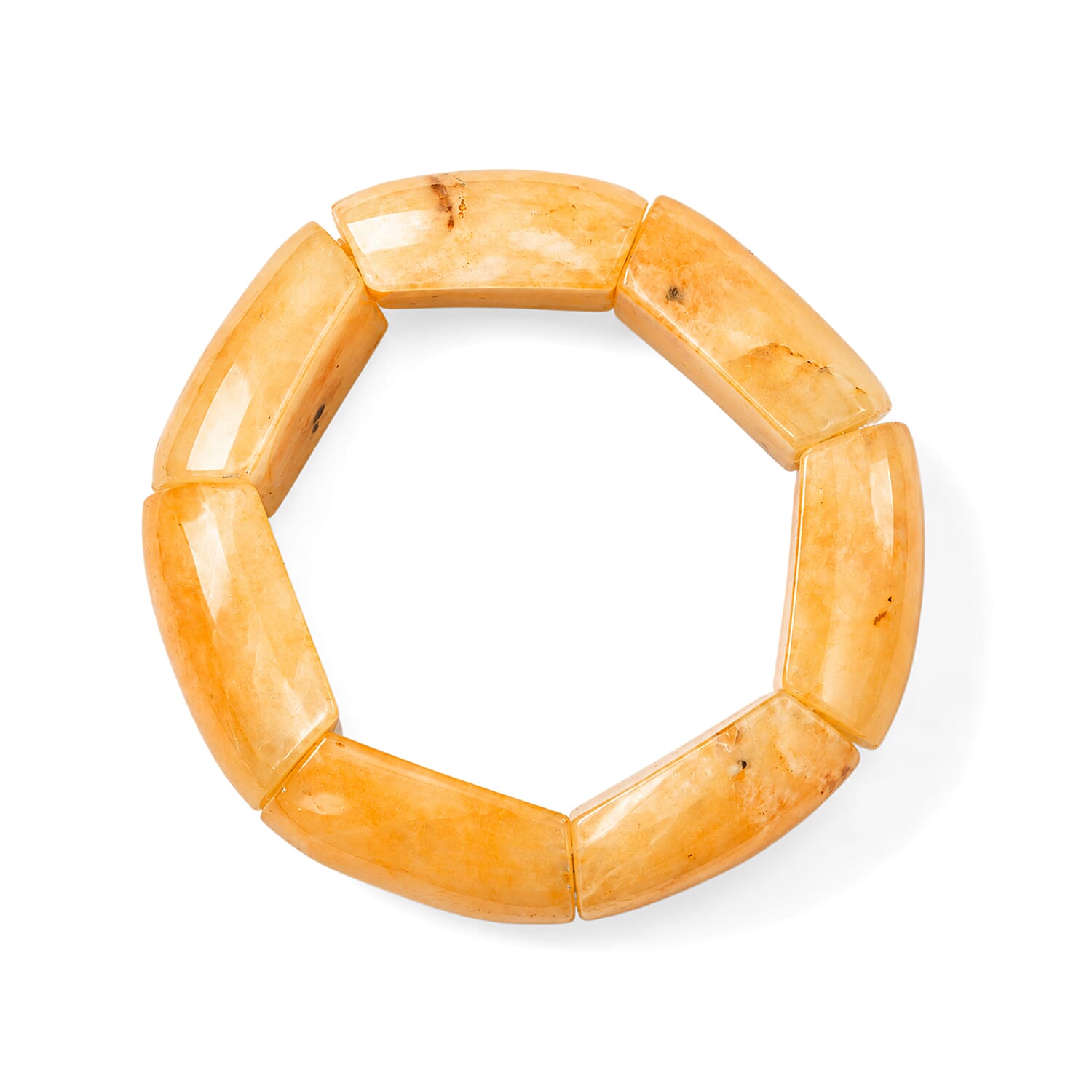Yellow Jade 432.00 ctw Bridge Stretch Bracelet (6-7In)