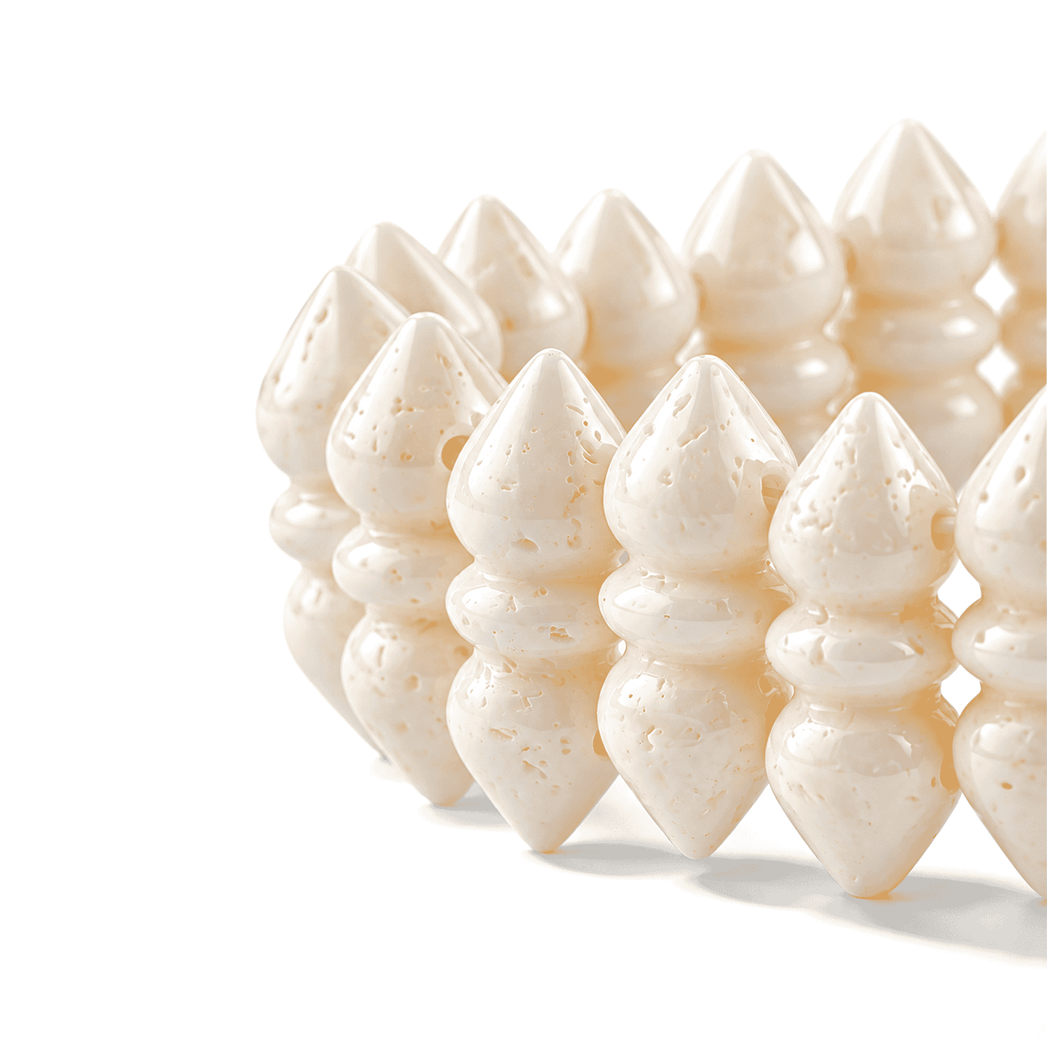 White Jade 132.00 ctw Bone Stretch Bracelet (6-7In)