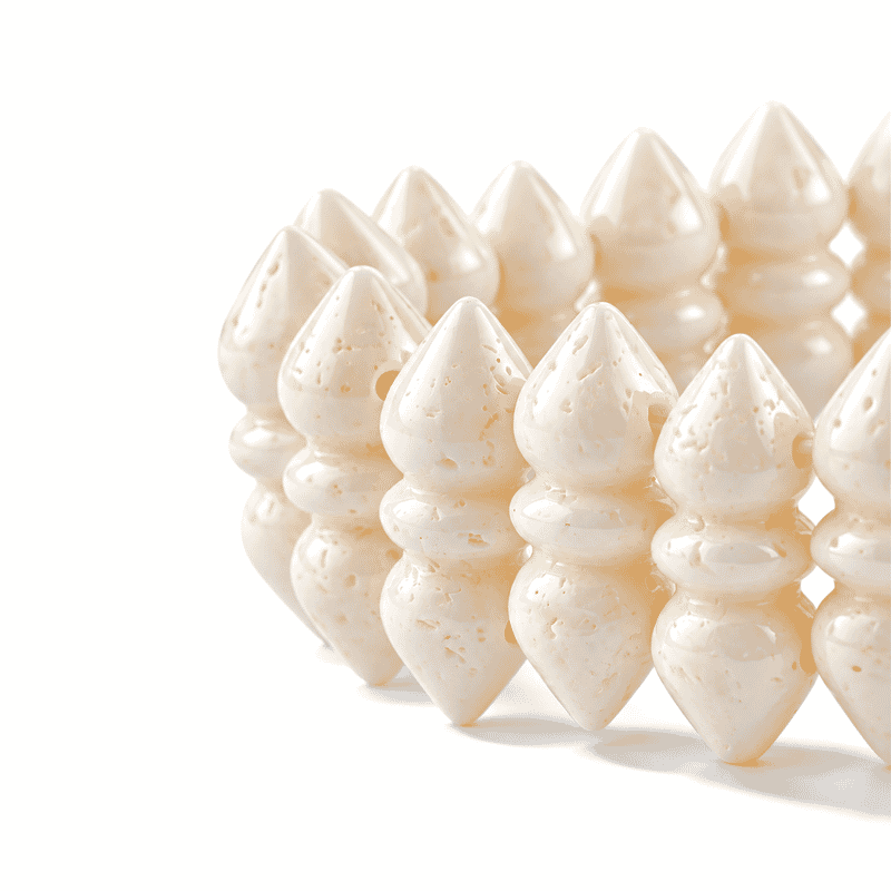 White Jade 132.00 ctw Bone Stretch Bracelet (6-7In)