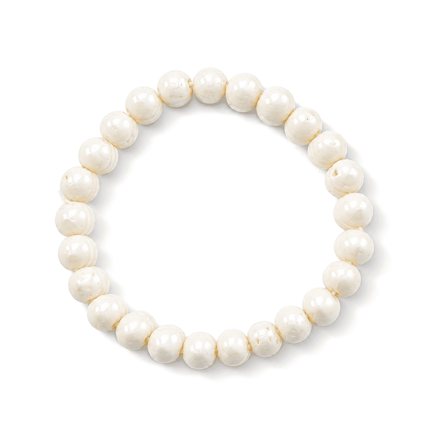 White Jade 132.00 ctw Bone Stretch Bracelet (6-7In)