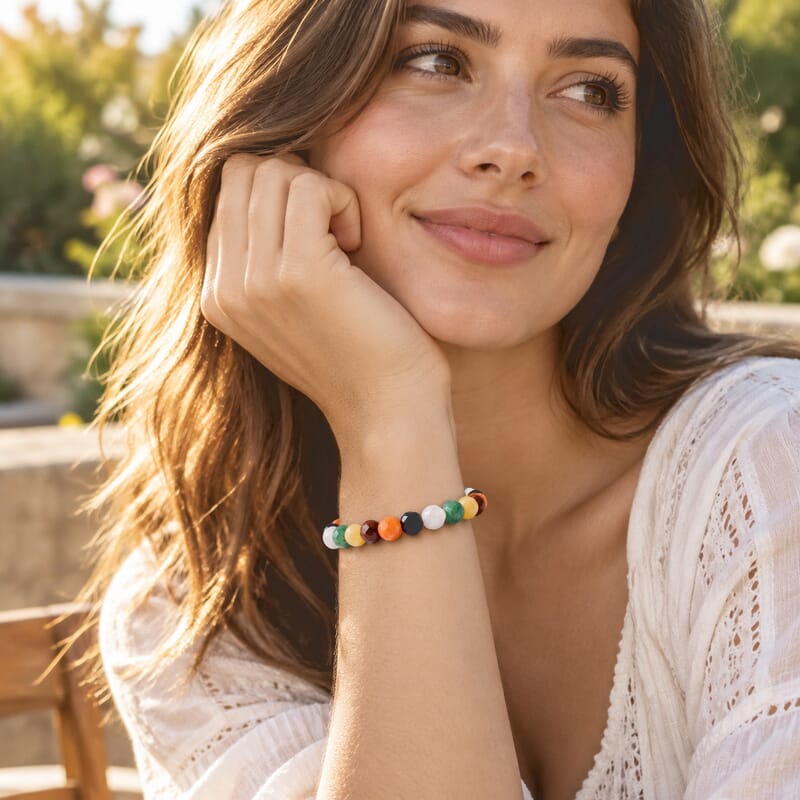 Multi Gemstone 80.00 ctw Faceted Stretch Bracelet (6-8In)
