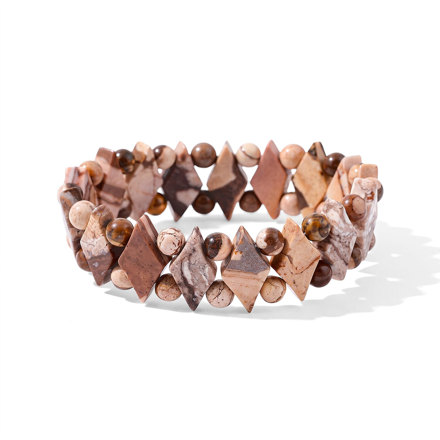 Princess Picture Jasper 147.00 ctw Stretch Bracelet (6-8In)