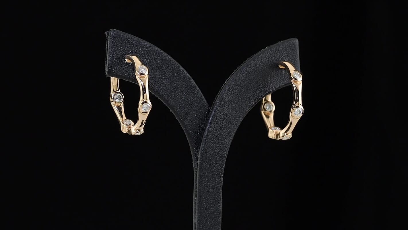 Doorbuster EverTrue Moissanite 1.20 ctw Hoop Earrings in 18K RG Plated