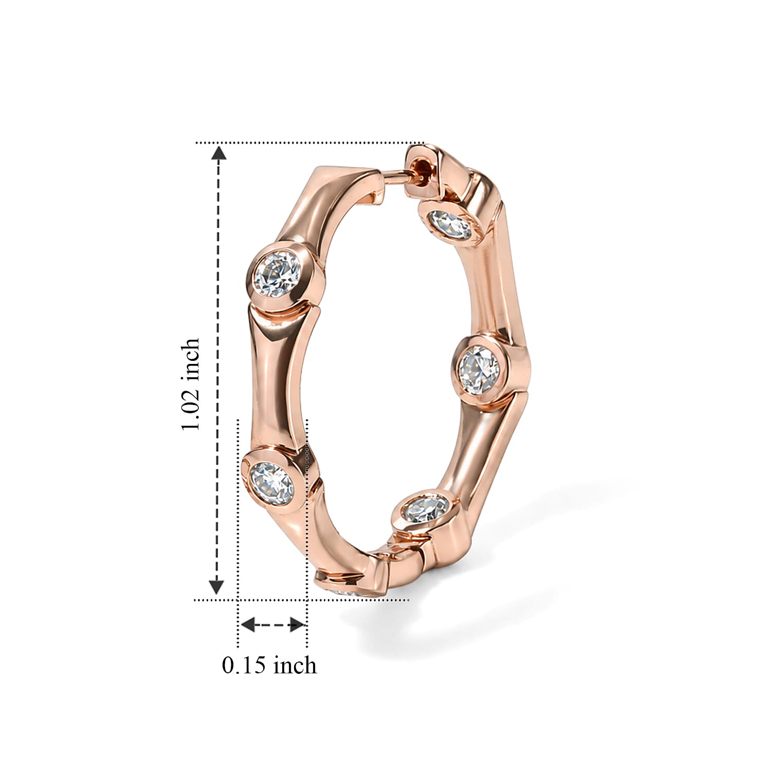 Doorbuster EverTrue Moissanite 1.20 ctw Hoop Earrings in 18K RG Plated