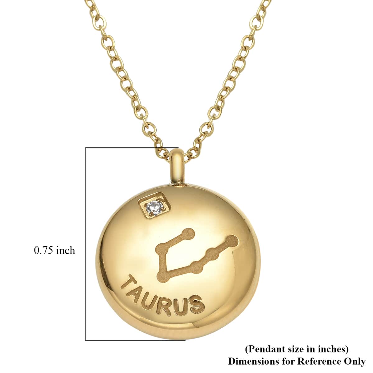 Taurus Zodiac Jewelry Gift Box with Austrian Crystal Constellation Necklace 20 Inches in ION Plated YG Stainless Steel image number 5
