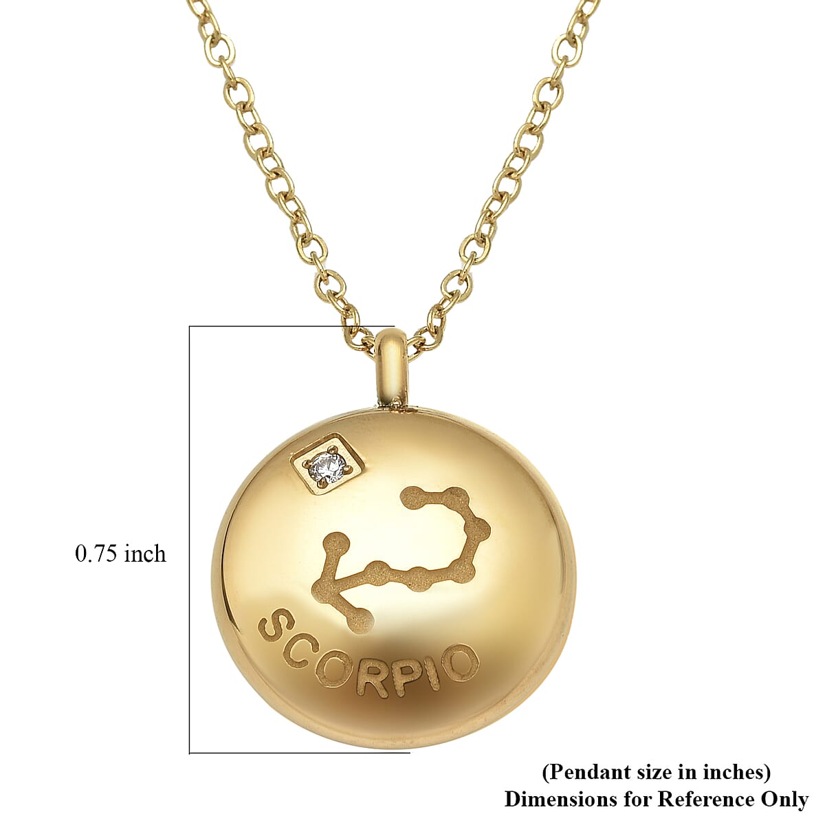Scorpio Zodiac Jewelry Gift Box with Austrian Crystal Constellation Necklace 20 Inches in ION Plated YG Stainless Steel image number 5
