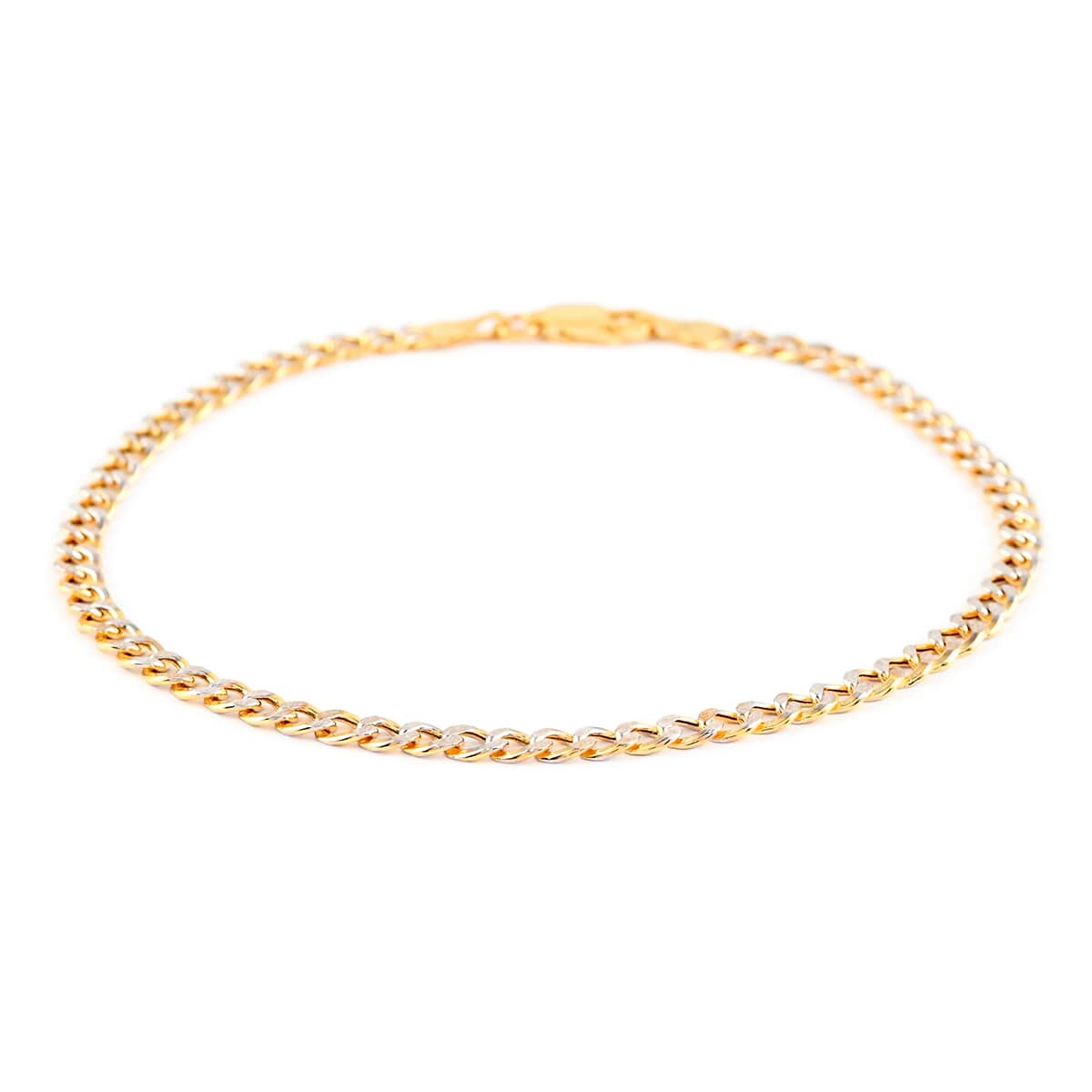 Vegas Closeout Deal 10K Yellow Gold 3.5mm Pave Curb Bracelet (8.00 In) 1.9 Grams image number 0