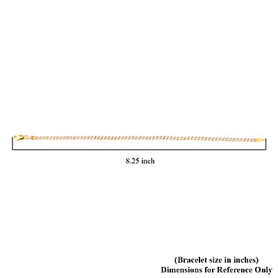 Vegas Closeout Deal 10K Yellow Gold 3.5mm Pave Curb Bracelet (8.00 In) 1.9 Grams
