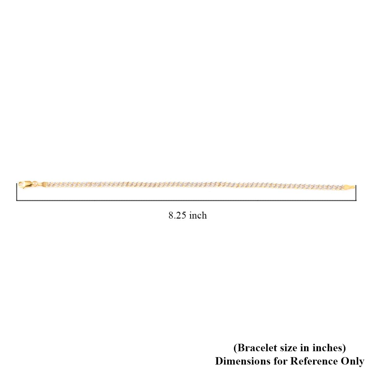 Vegas Closeout Deal 10K Yellow Gold 3.5mm Pave Curb Bracelet (8.00 In) 1.9 Grams image number 3