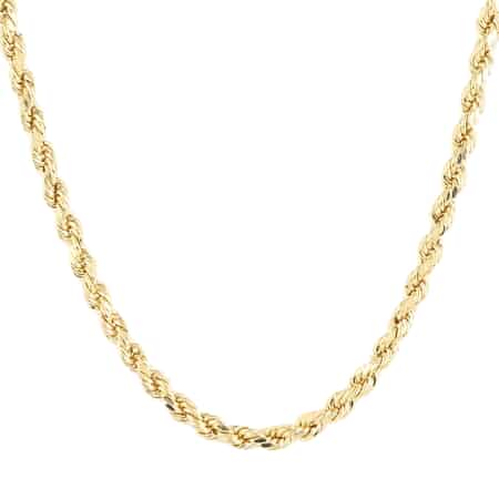 Vegas Closeout Deal 10K Yellow Gold 6.5mm Laser Rope Necklace 20 Inches 16.75 Grams image number 0