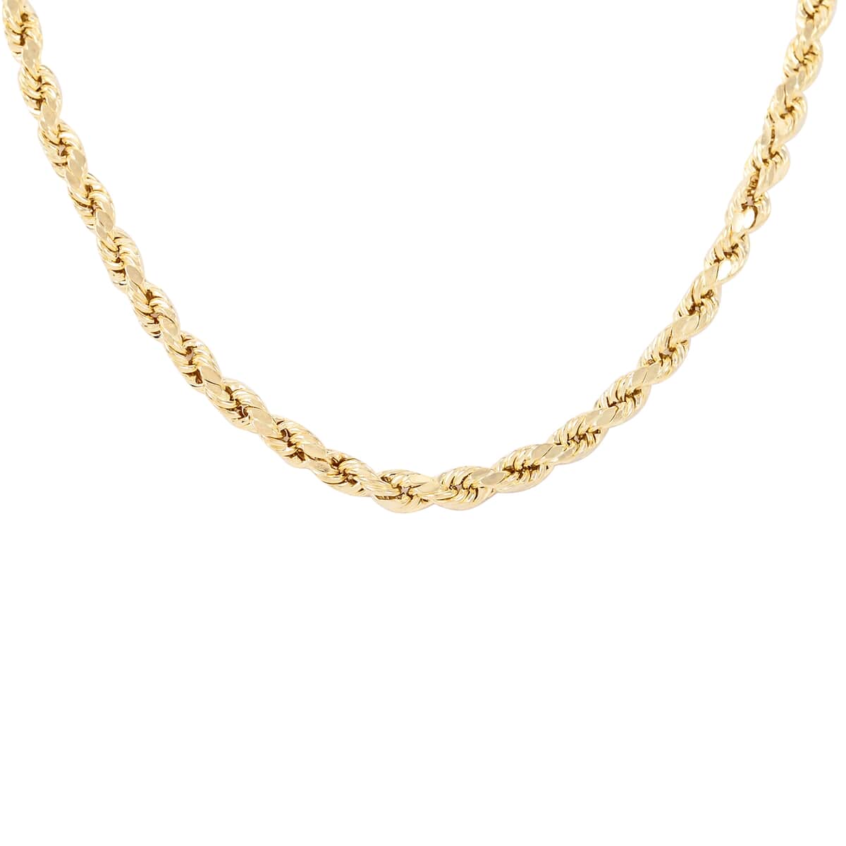 VEGAS CLOSEOUT Deal 10K Yellow Gold 7mm Diamond Cut Rope Necklace 18 Inches 19.50 Grams image number 0