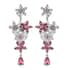 GP Italian Garden Collection Morro Redondo Pink Tourmaline and Natural White Zircon Floral Earrings in Platinum Over Sterling Silver 3.60 ctw image number 0