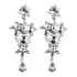 GP Italian Garden Collection Morro Redondo Pink Tourmaline and Natural White Zircon Floral Earrings in Platinum Over Sterling Silver 3.60 ctw image number 3