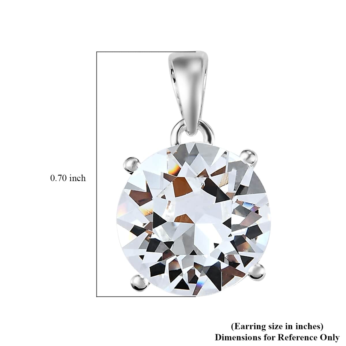 White Crystal Pendant in Sterling Silver| Solitaire Silver Pendant image number 4