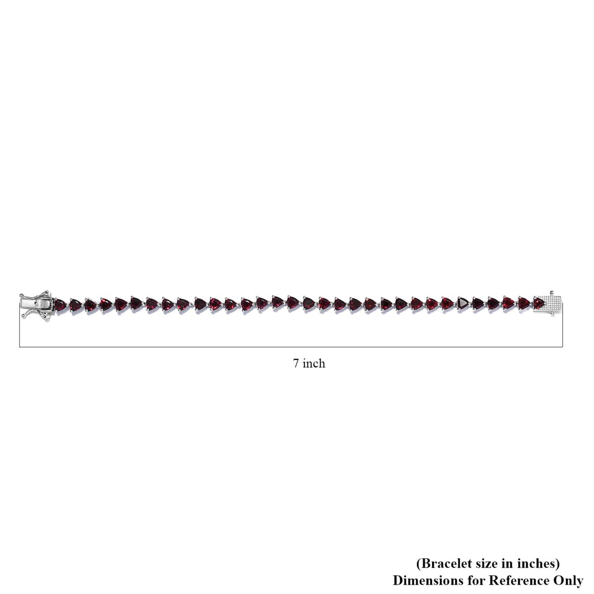 Anthill Garnet Tennis Bracelet in Platinum Over Sterling Silver (8.00 In) 10.60 Grams 11.25 ctw image number 4