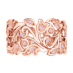 Uncut Natural Pink Diamond 0.25 ctw Vine Ring in Vermeil Rose Gold Over Sterling Silver (Size 6.0)