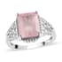 Galilea Rose Quartz Solitaire Ring in Platinum Over Sterling Silver 3.25 ctw image number 0