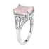 Galilea Rose Quartz Solitaire Ring in Platinum Over Sterling Silver 3.25 ctw image number 5
