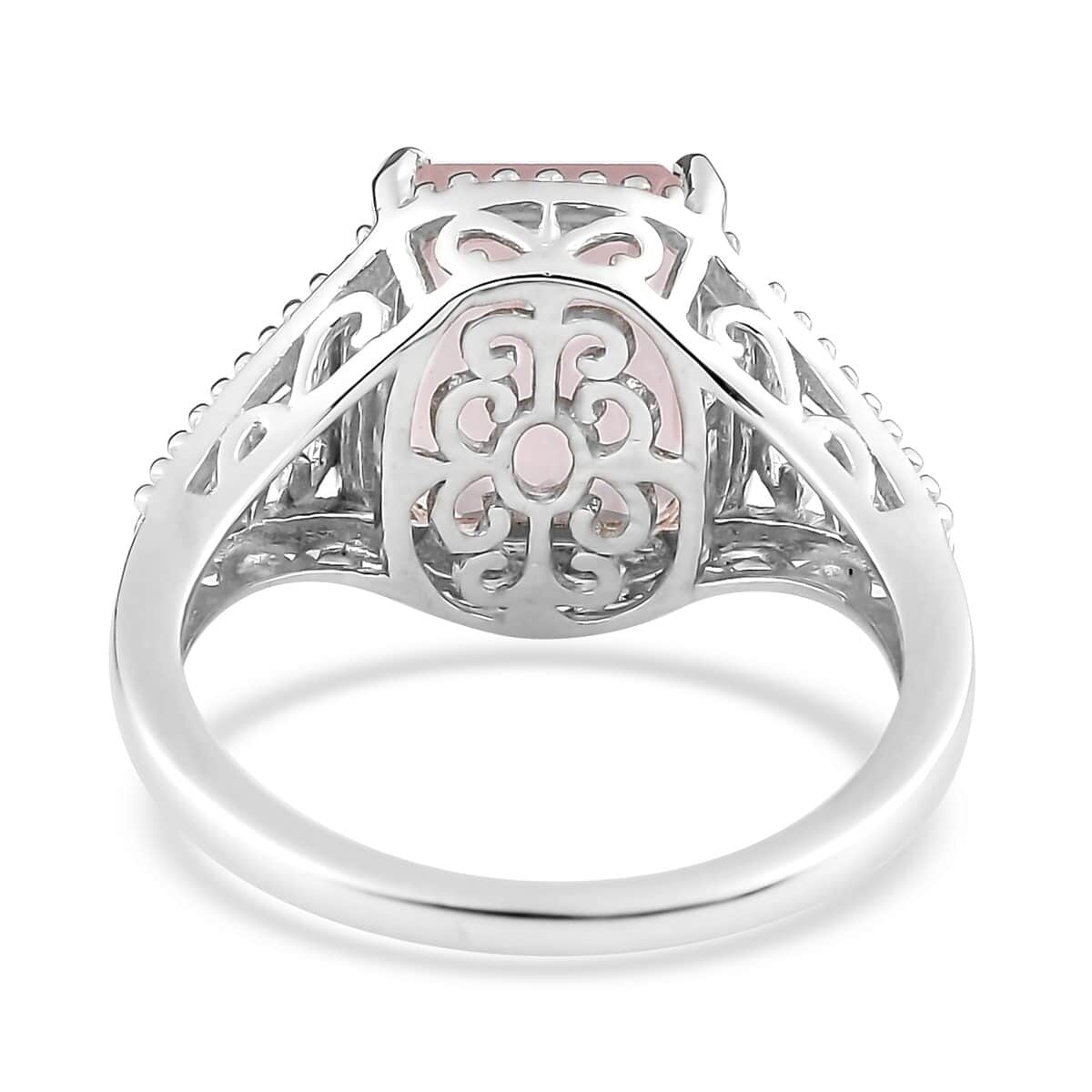 Galilea Rose Quartz Solitaire Ring in Platinum Over Sterling Silver 3.25 ctw image number 6