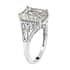 Montezuma Prasiolite Solitaire Ring in Platinum Over Sterling Silver (Size 6.0) 3.25 ctw image number 5