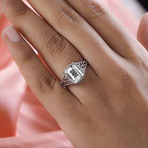 D'Joy Montezuma Prasiolite 3.25 ctw Solitaire Ring in Platinum Over Sterling Silver (Size 9.0)