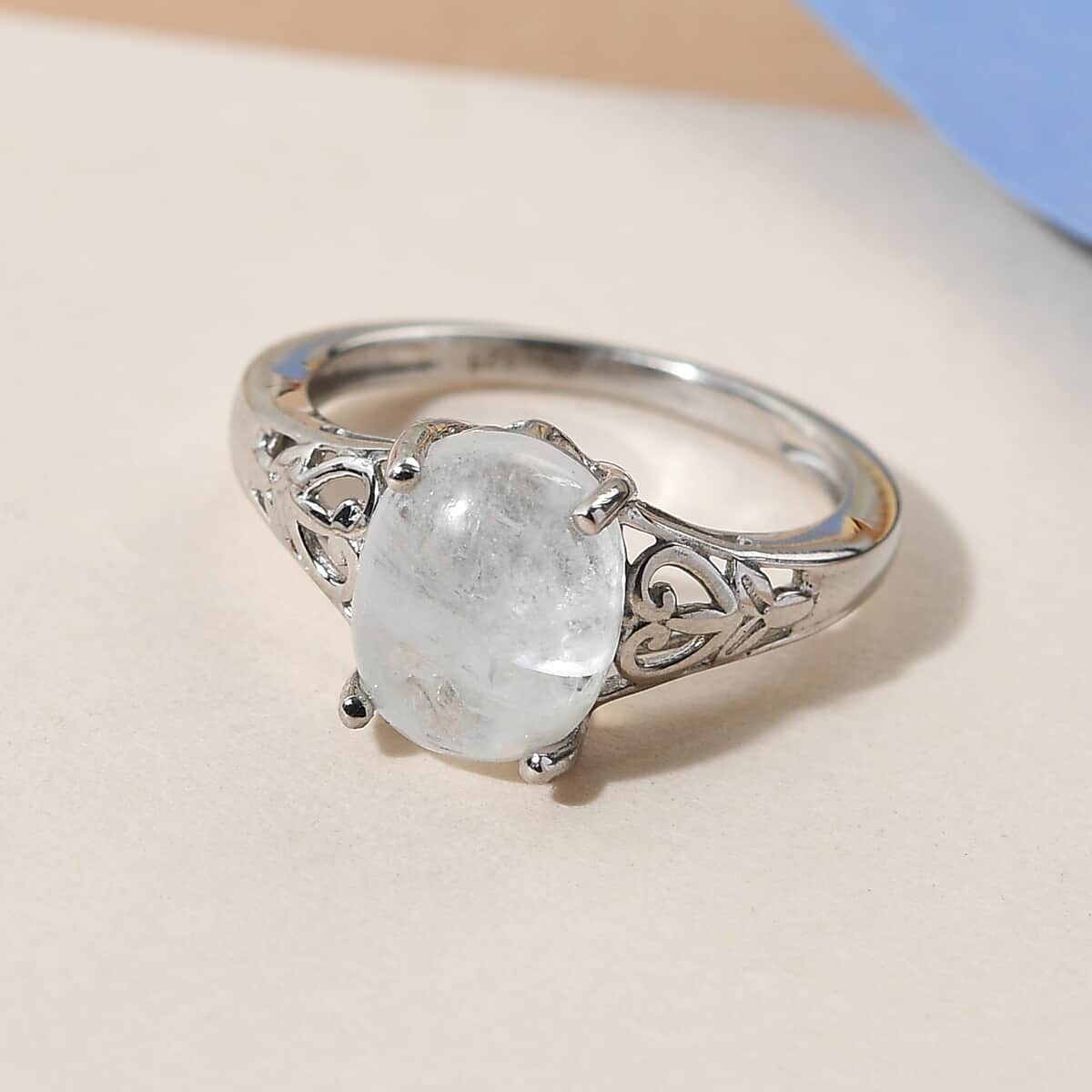 Kuisa Rainbow Moonstone Ring in Platinum Over Sterling Silver (Size 6.0) 2.80 ctw image number 3