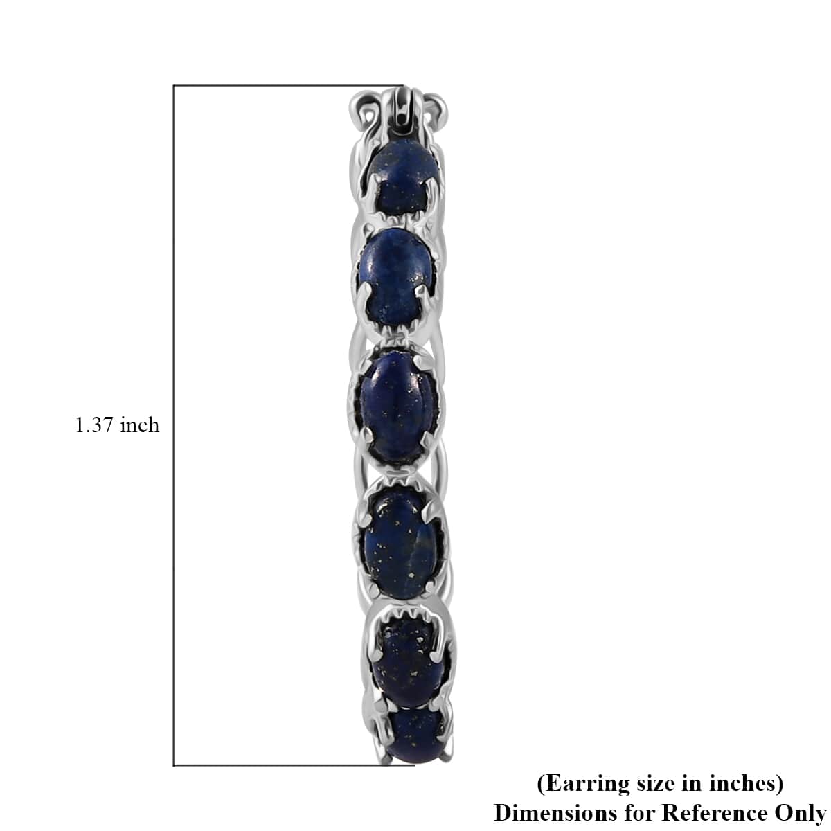 Karis Lapis Lazuli Hoop Earrings in Platinum Bond and Stainless Steel 6.85 ctw image number 6