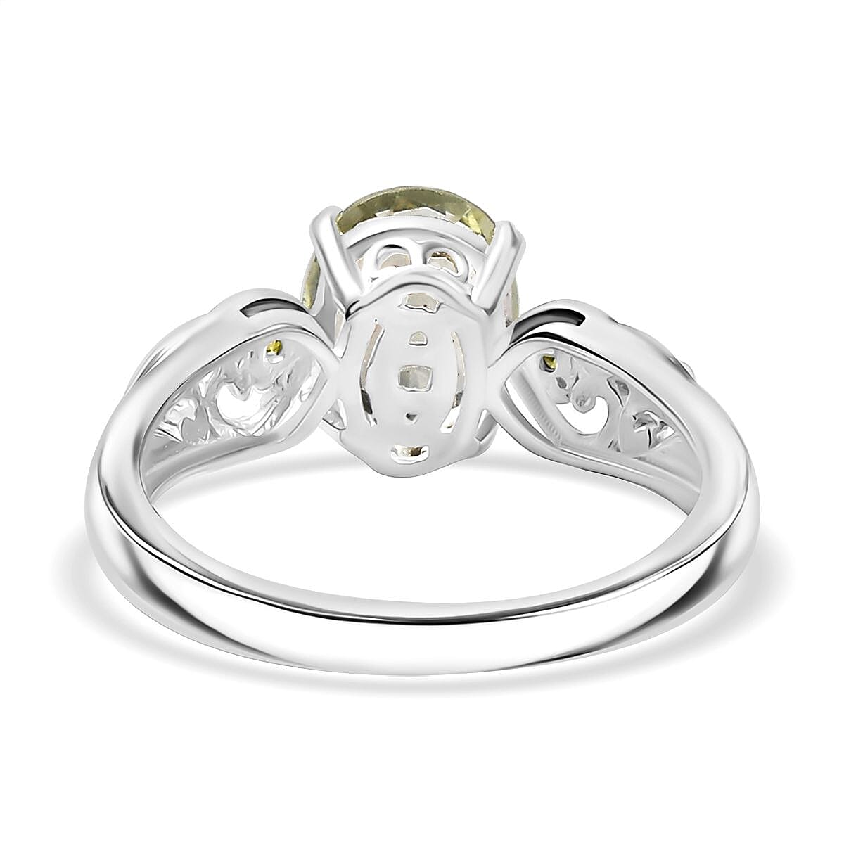 D'Joy Montezuma Prasiolite and Simulated Peridot 1.90 ctw Diamond Ring in Sterling Silver (Size 10.0)