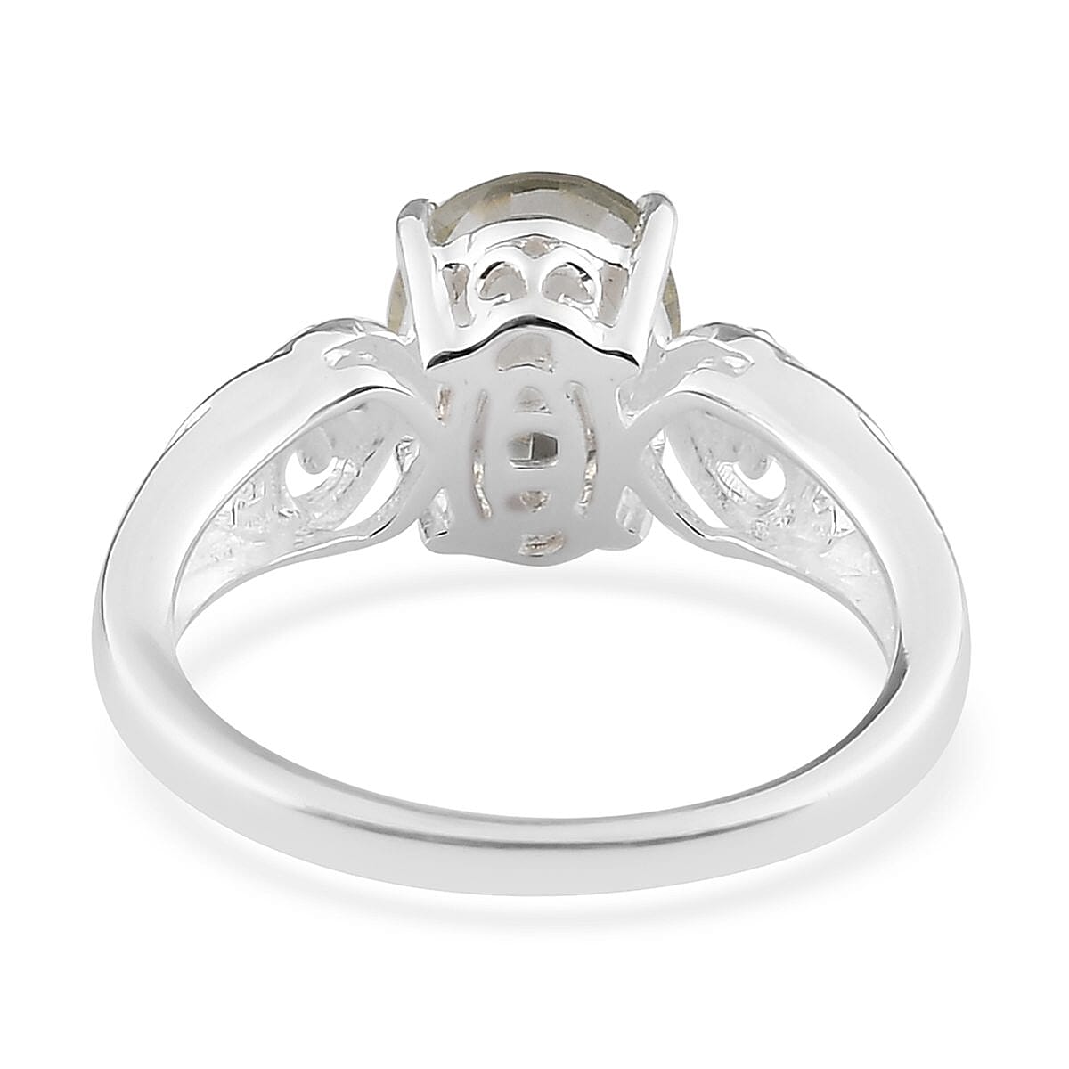D'Joy Montezuma Prasiolite and Simulated Peridot 1.90 ctw Diamond Ring in Sterling Silver (Size 10.0)